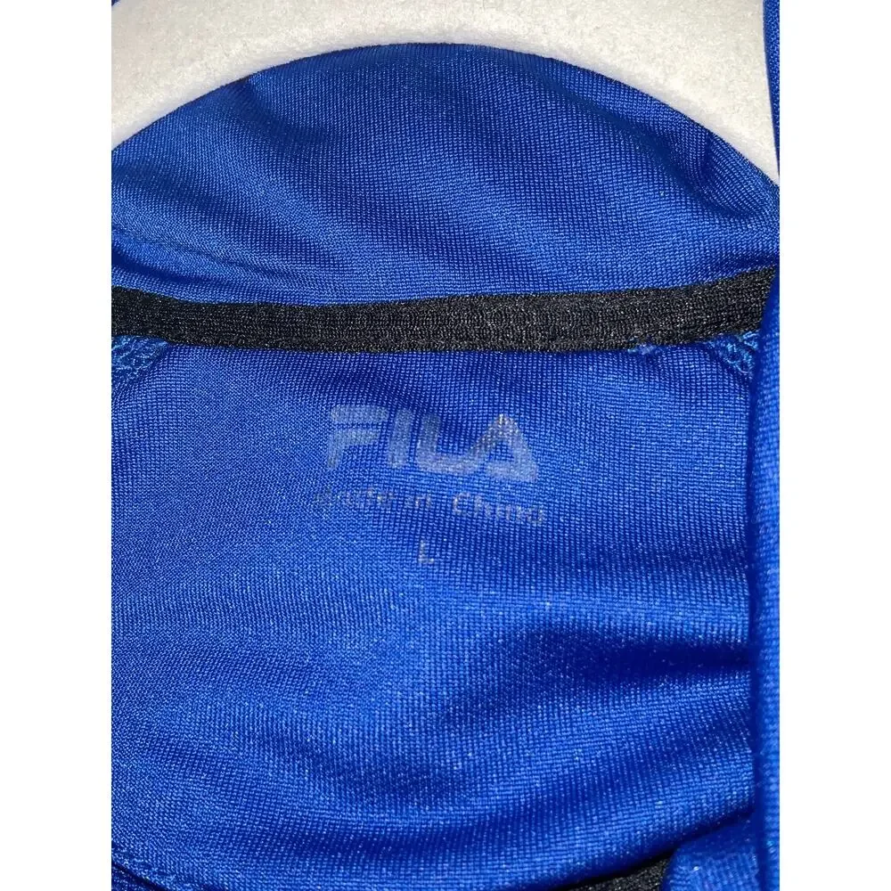 FILA Athletic Performance 1/4 Zip Long Sleeve Dri-Fit Jacket L Blue Activewear